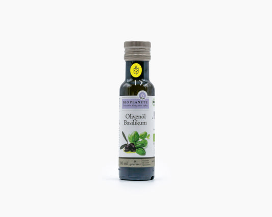 Bio Olivenöl mit Basilikum